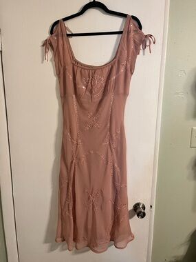 Charlotte Russe Blush Pink Embroidered Midi Dress
